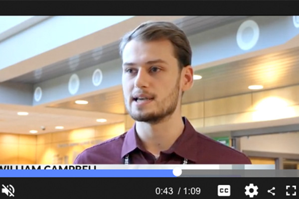 Image of William Campbell being interviewed.